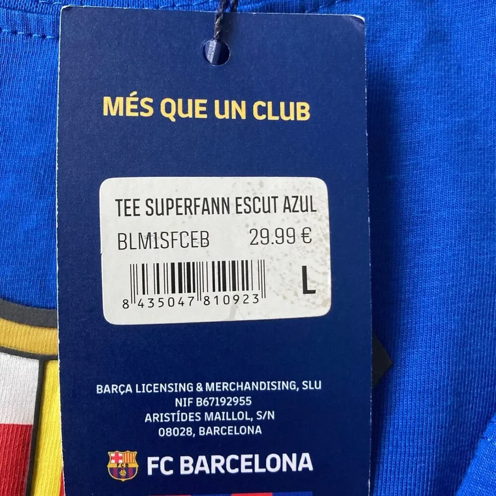 FC Barcelona T-Shirt Men’s Large Blue Força Barça Soccer Futbol Graphic NWT - Picture 5 of 13